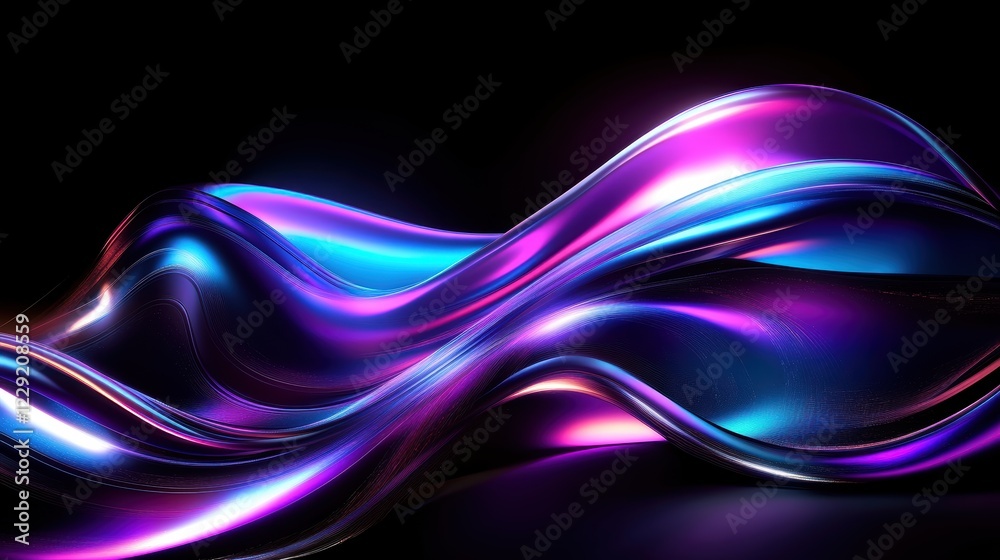 Abstract Liquid Flow: A mesmerizing wave of iridescent liquid flows across a dark background, creating a hypnotic and ethereal visual effect. Abstract Liquid Flow: A mesmerizing wave of iridescent liquid flows across a dark background, creating a hypnotic and ethereal visual effect.