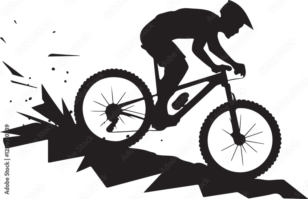 Fototapeta premium Bycycle rider silhouette illustration vector .