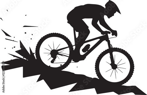 Bycycle rider silhouette illustration vector .