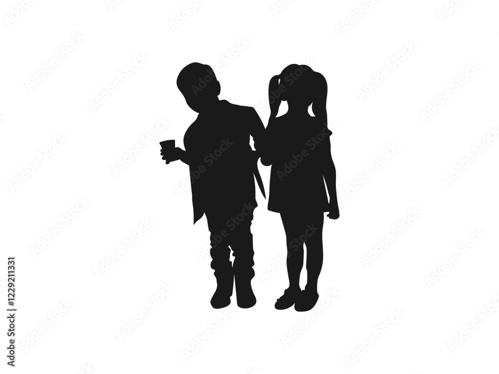 Pretty little girl eating ice cream. Baby holding an ice cream, illustration flat style. silhouette of a little boy walking and eating ice cream in summer Vector on a white background. Pretty little girl eating ice cream. Baby holding an ice cream, illustration flat style. silhouette of a little boy walking and eating ice cream in summer Vector on a white background.