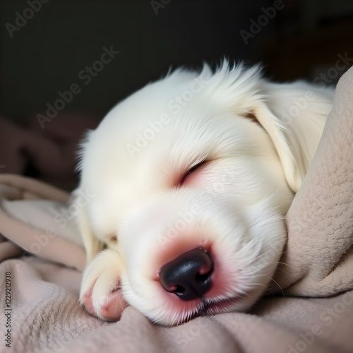 cachorro blanco durmiendo