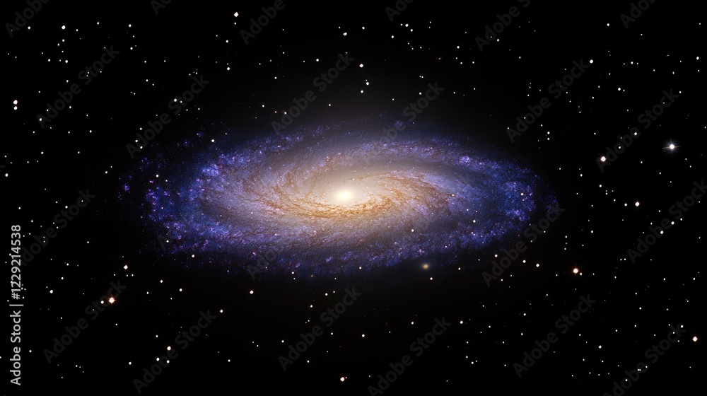 Fototapeta premium Majestic Spiral Galaxy Amidst Distant Stars