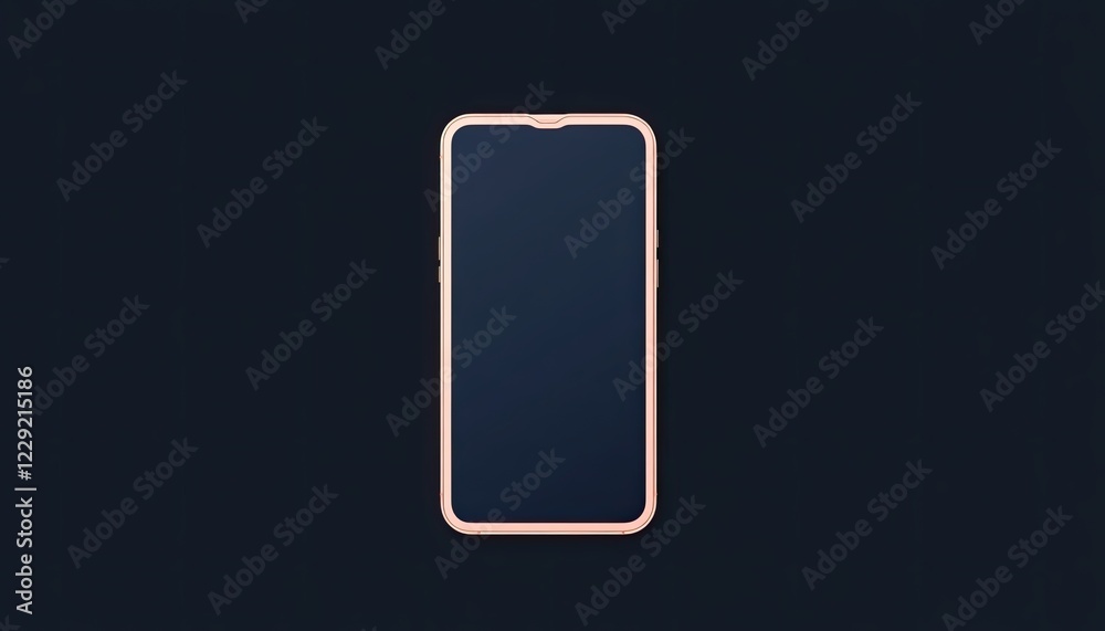 Naklejka premium Minimalist smartphone design on a dark background, emphasizing sleek technology and modern aesthetics