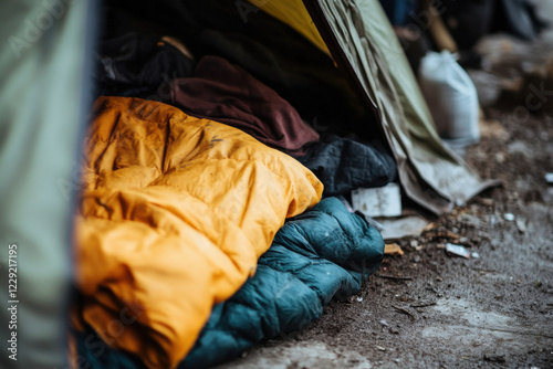 Homeless encampment under a bridge, highlighting rising poverty