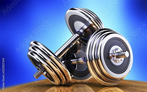 high resolution 3D rendering of dumb bells