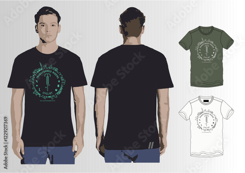 GRAPHIC T SHIRT CYLIST DESIGN TEMPLATE