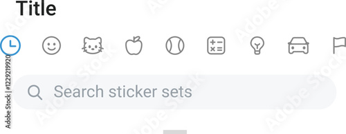 Smartphone messaging app, user interface design with emoji. SMS search frame. Chat screen with find input screen. Texting app for communication. Social media application. Vector illustration