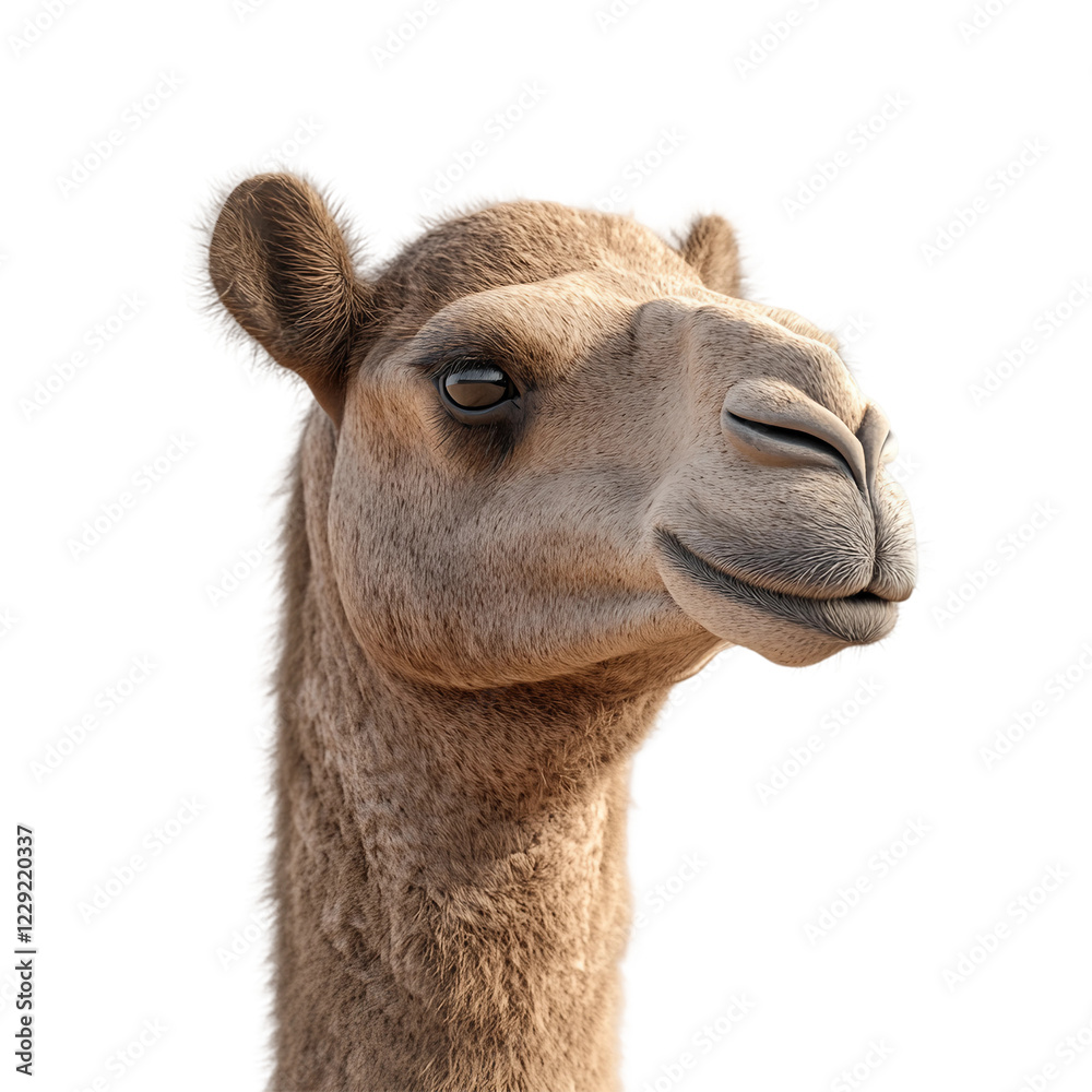 Fototapeta premium Close up of a camel's face with its mouth open