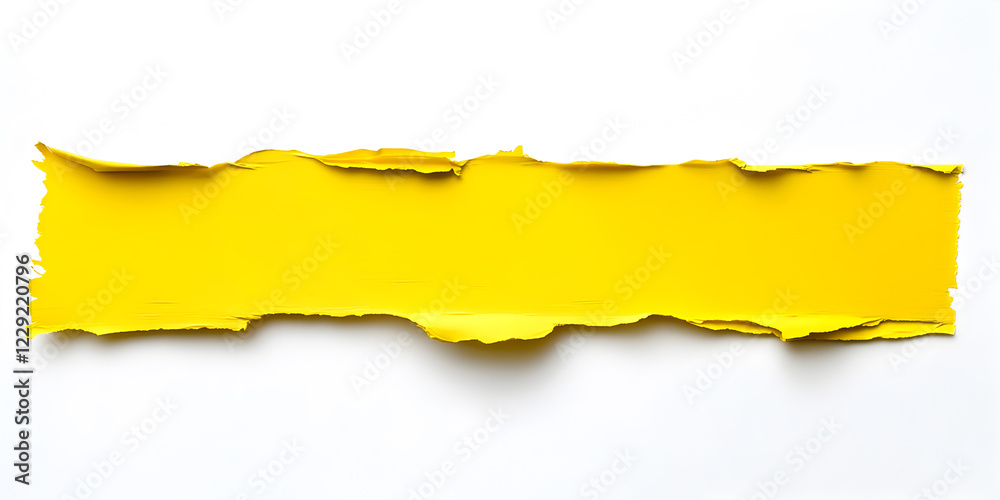 Obraz premium Abstract Torn Yellow Paper Strip Featuring Smooth Surface Ideal for Business Slides and Artistic Design Templates