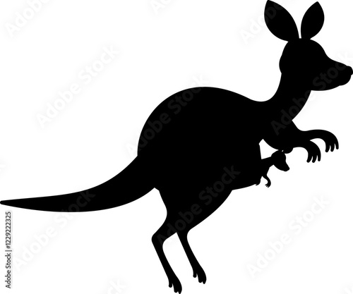 Mother Kangaroo And Baby Silhouette