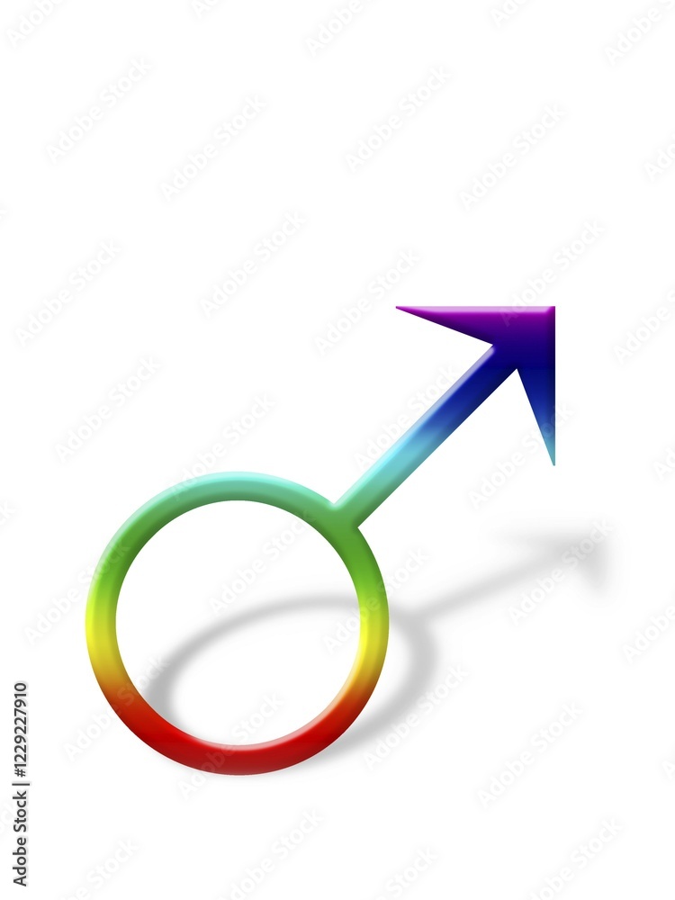 Mars, male gender sign, symbol casting a shadow, graphic Mars, male gender sign, symbol casting a shadow, graphic
