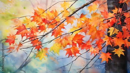 Vibrant autumn leaves in warm hues.