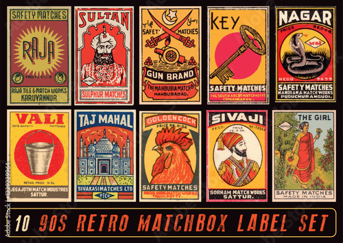 Retro match box Art & Illustration