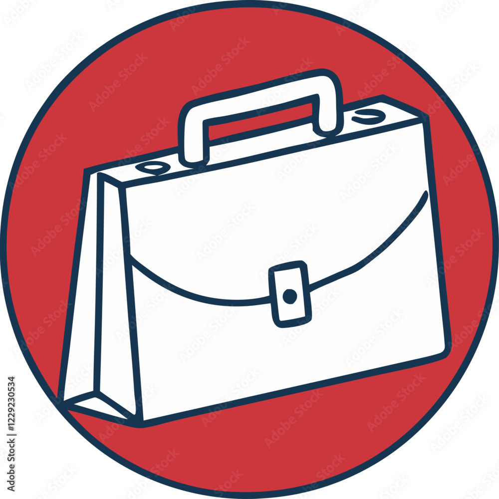 Obraz premium red briefcase icon