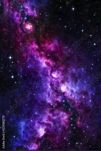 Wallpaper Mural A colorful galaxy with swirling purple and pink hues against a star-studded background, AI generated Torontodigital.ca