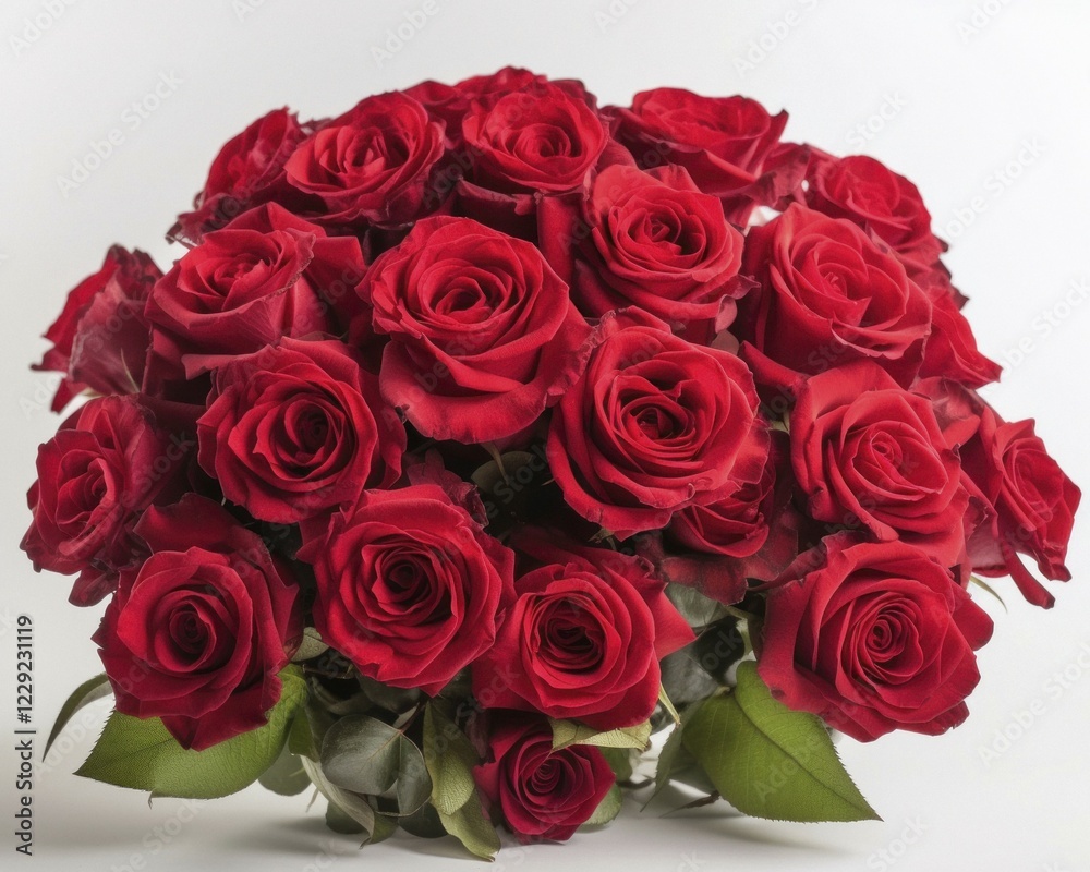 Obraz premium A bouquet of red roses, bridal bouquet, on a wedding table, AI generated