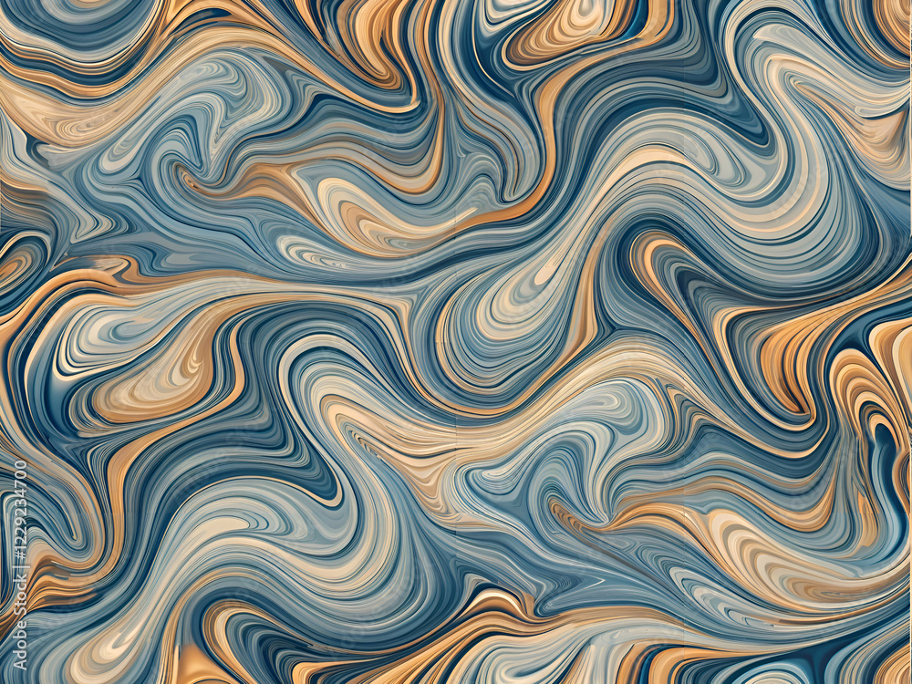 Abstract Swirling Marble Texture Background. Blue and Gold Abstract Swirling Marble Texture Background. Blue and Gold