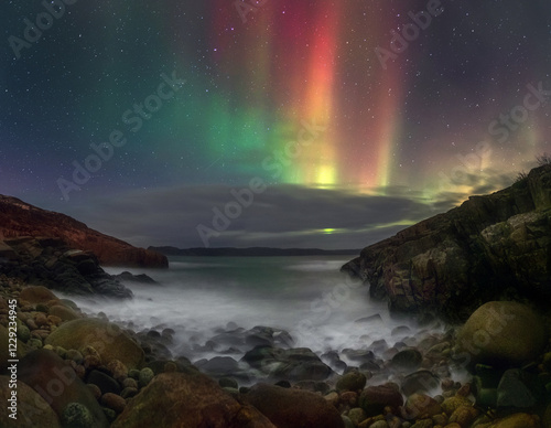 northern lights over the Barents Sea
