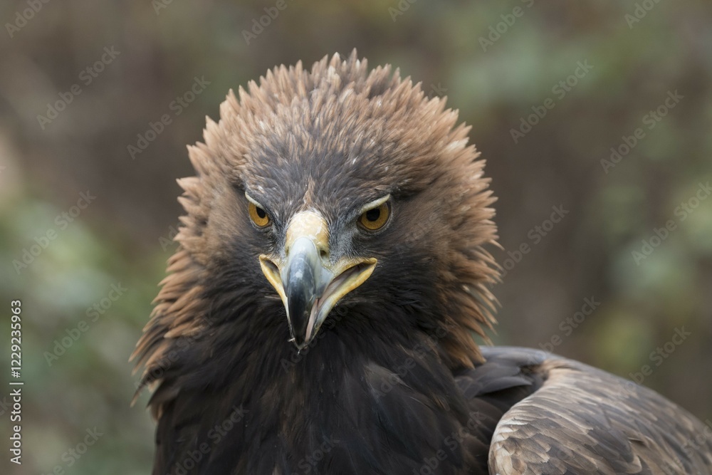 Golden Eagle (Aquila chrysaetos), portrait, captive Golden Eagle (Aquila chrysaetos), portrait, captive