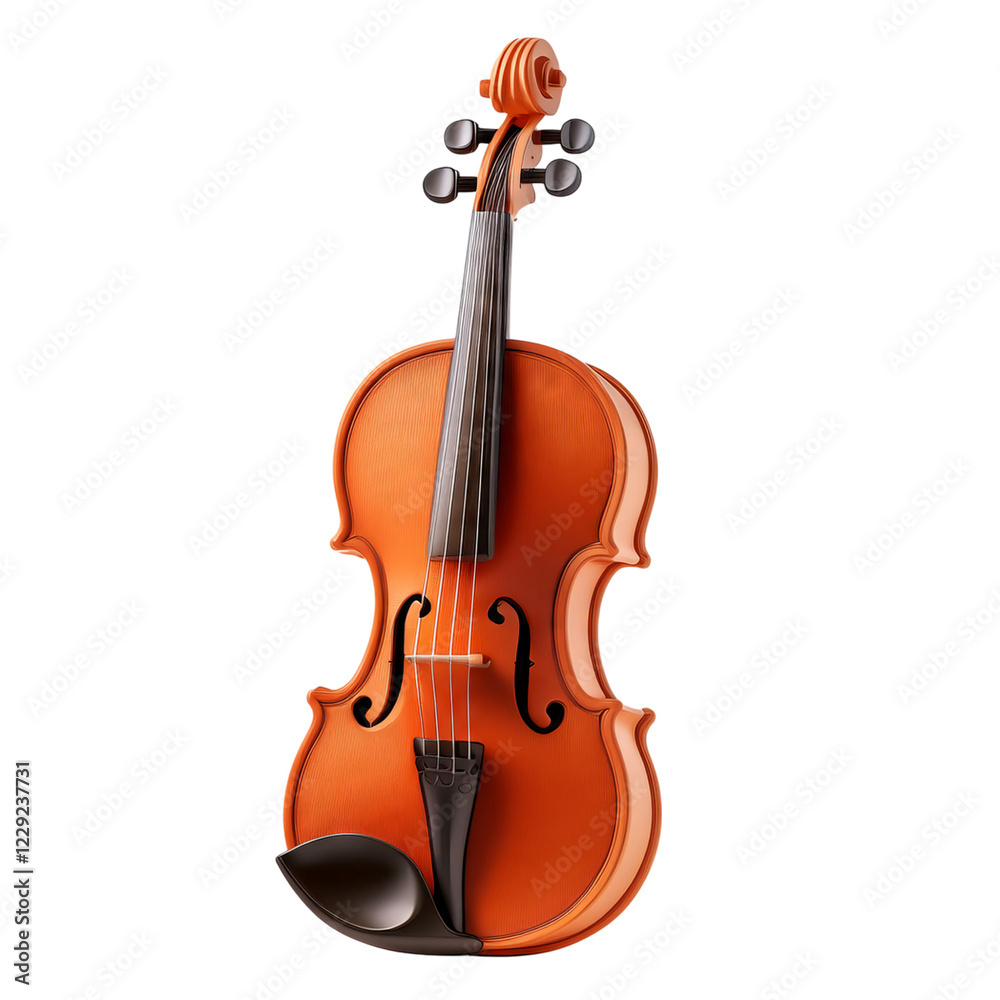 Fototapeta premium Classical Violin on Transparent Background in Realistic Style, Isolated on transparent background