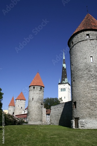 Part of the city wall, Tallinn, Estonia, Europe photo