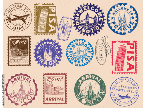 Passport postal stamp Art & Illustration