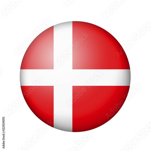 Free Download The Danish flag. Round matte icon. Isolated on white background - GFXLoad