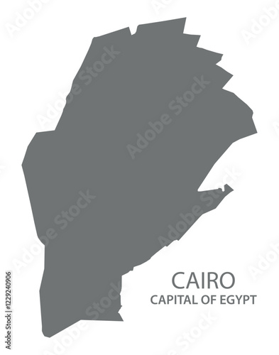 Cairo capital city map of Egypt grey illustration silhouette