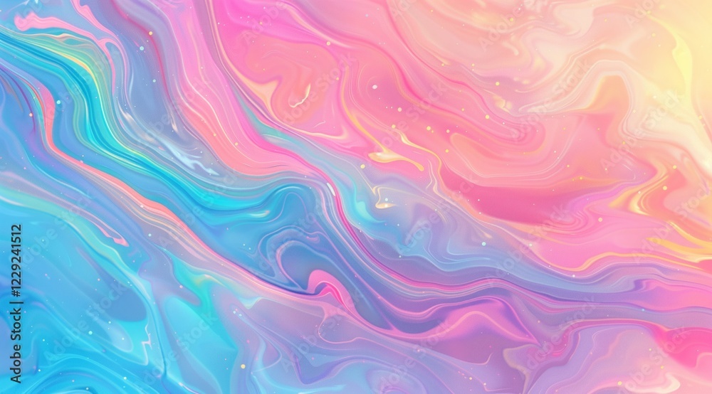 Obraz premium Colorful swirls create a vibrant pastel rainbow backdrop full of flowing motion and gentle elegance