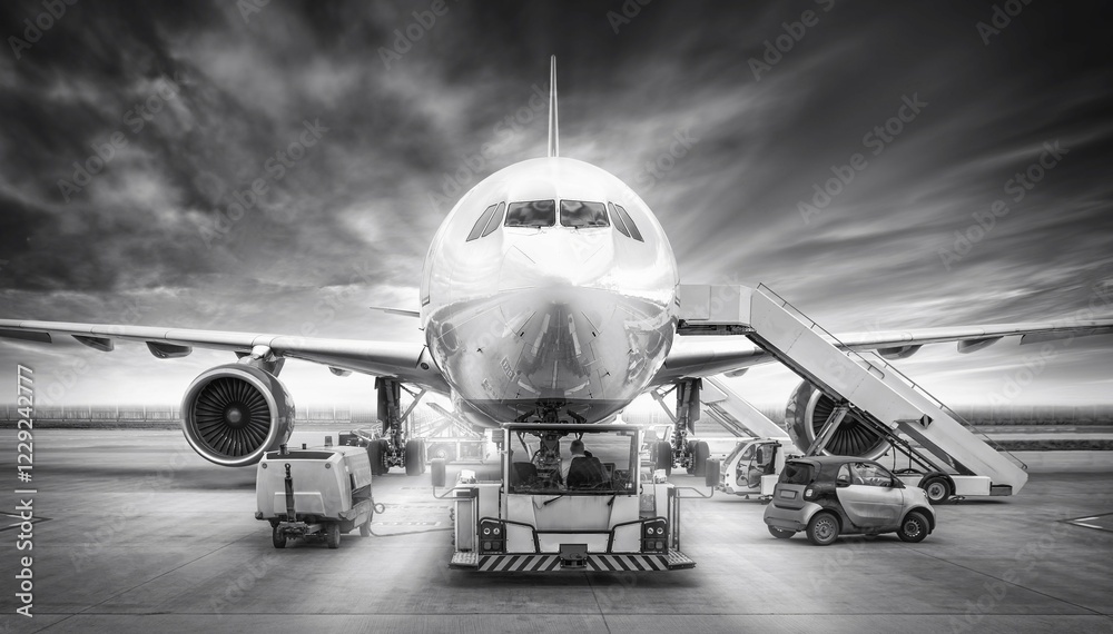 Fototapeta premium aircraft getting prepared for take off