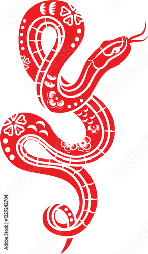 Wallpaper Mural Chinese new year red snake zodiac sign, vector design Torontodigital.ca