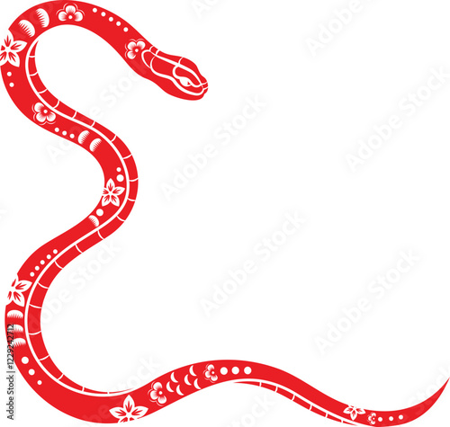 Chinese new year red snake zodiac sign, vector design