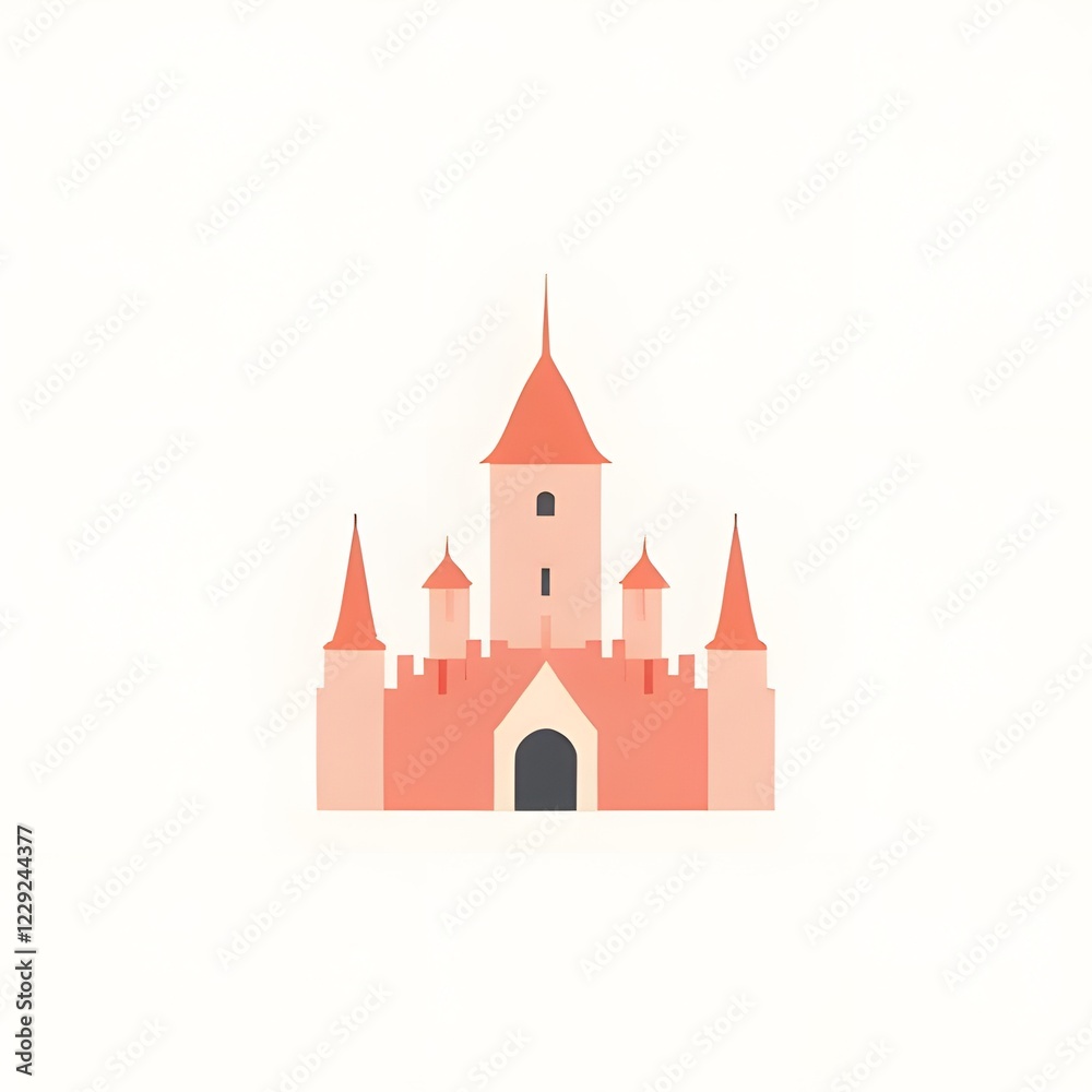 Fototapeta premium Whimsical Fairytale Castle in Warm Tones