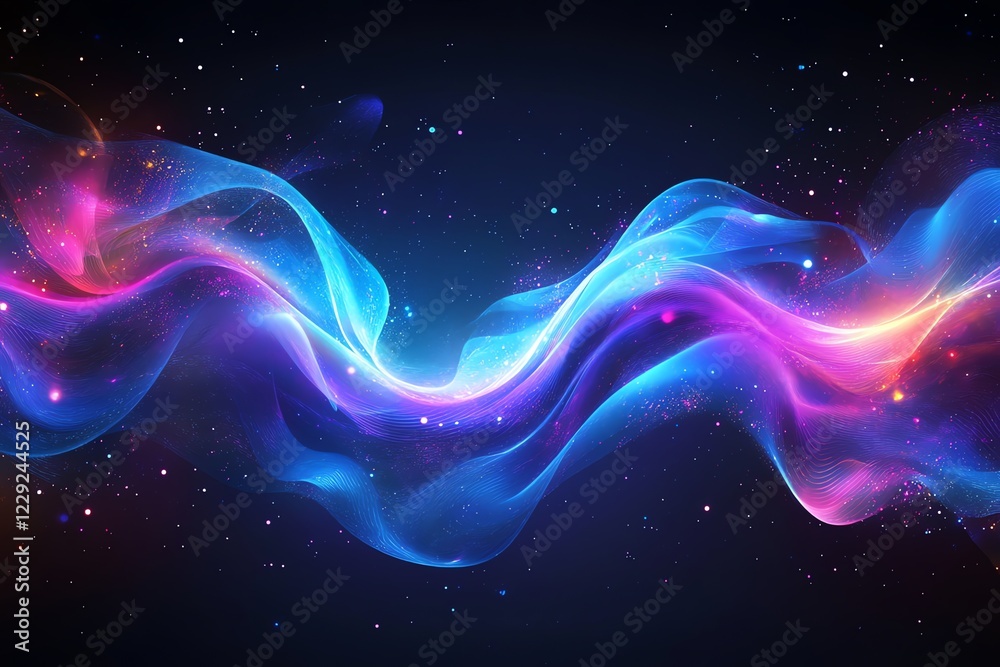 Vibrant Cosmic Waves Abstract Art Digital Wallpaper Vibrant Cosmic Waves Abstract Art Digital Wallpaper