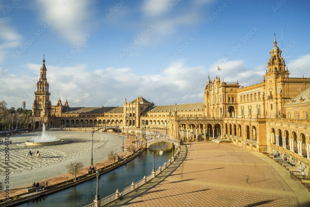 Naklejka premium Spain Square or Plaza de Espana, Seville, Andalusia, Spain, Europe
