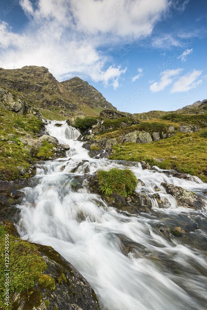 Rifflbach creek, Kaunertal, Tyrol, Austria, Europe Rifflbach creek, Kaunertal, Tyrol, Austria, Europe