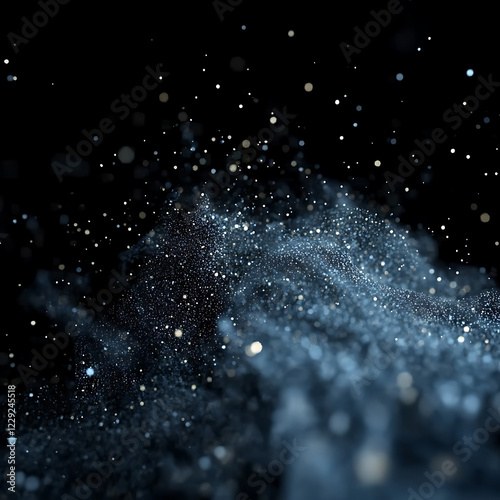 Elegant golden particles floating in the air, luxurious atmosphere, deep black background, perfect for branding and advertising, ultra-HD, 8K resolution