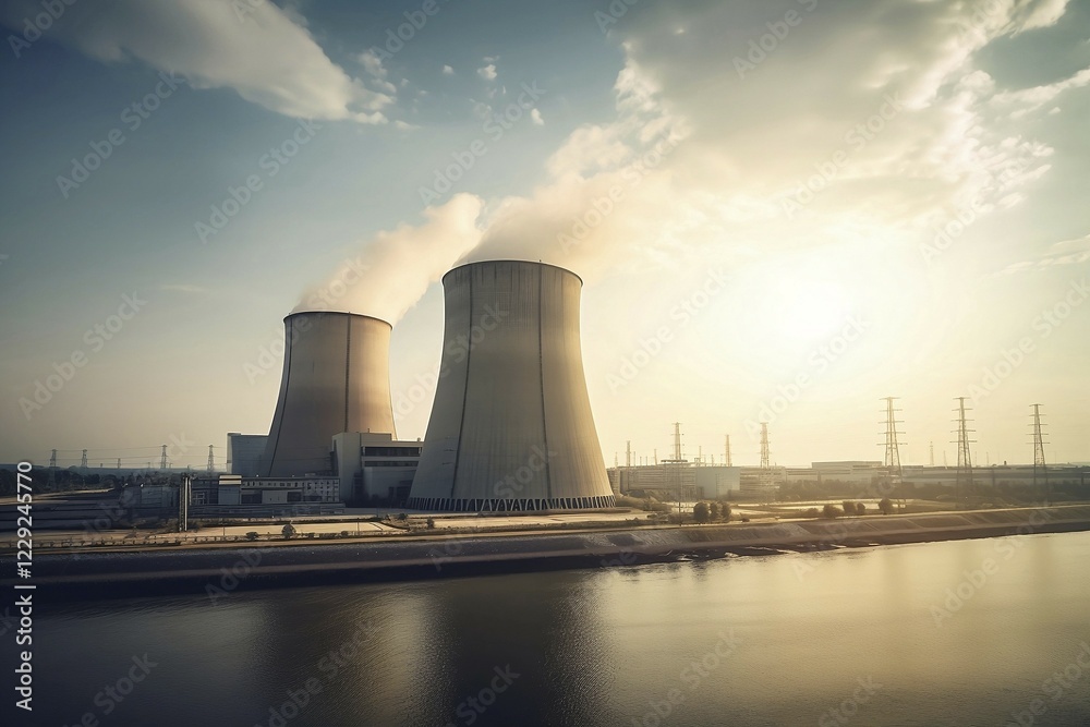 Nuclear power plant. KI generiert, AI generated Nuclear power plant. KI generiert, AI generated