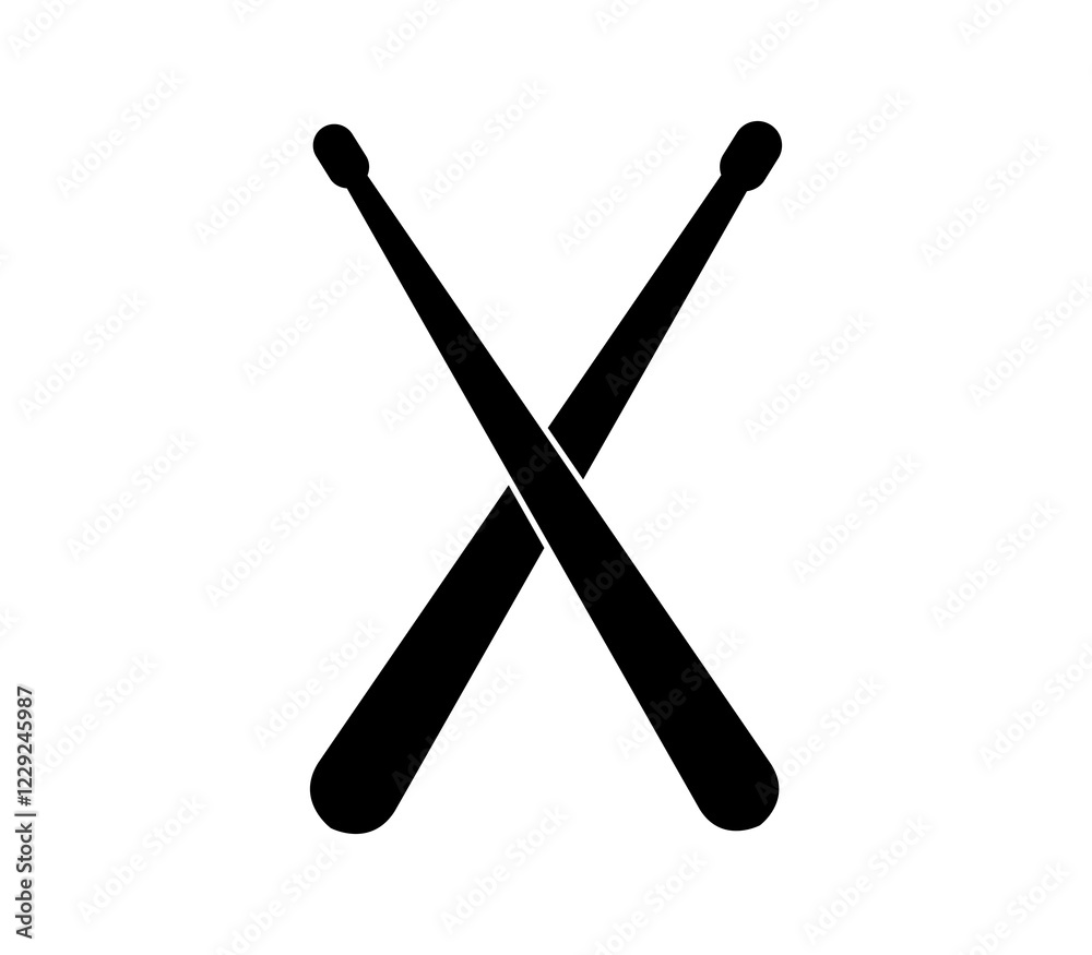 Drum sticks icon illustrated in vector on white background