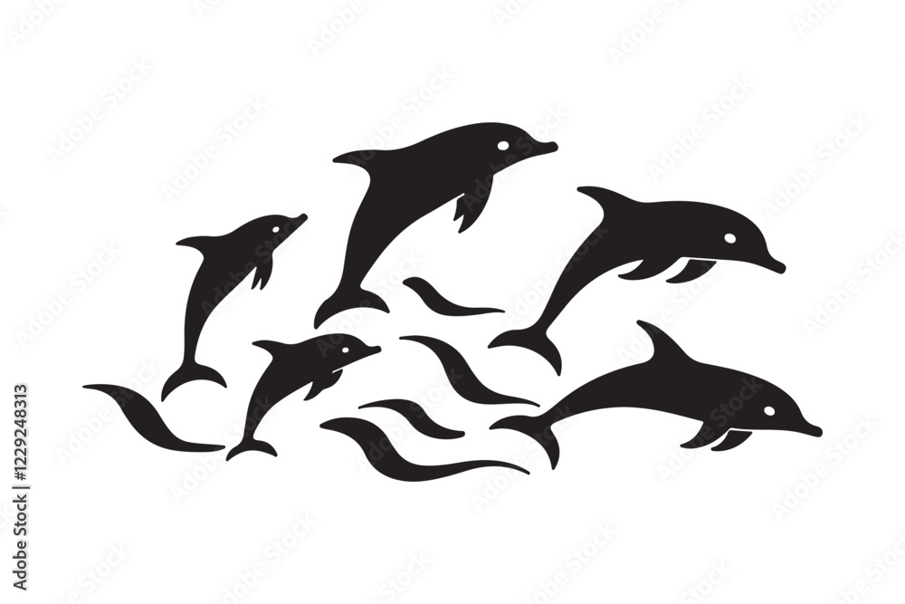 Obraz premium Majestic Dolphin Silhouette Mega Bundle 