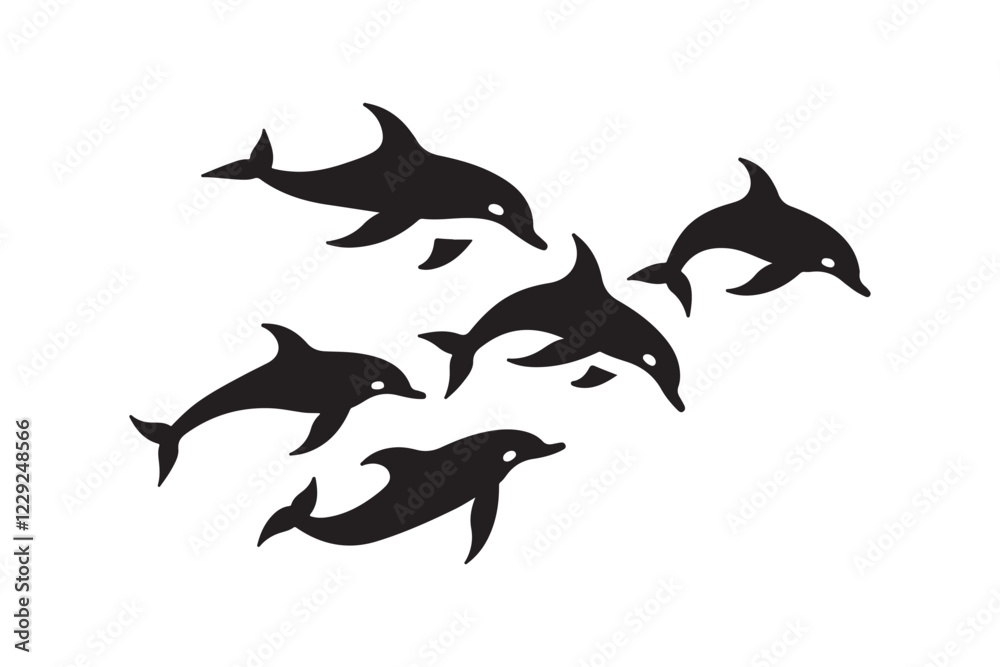 Fototapeta premium Majestic Dolphin Silhouette Mega Bundle