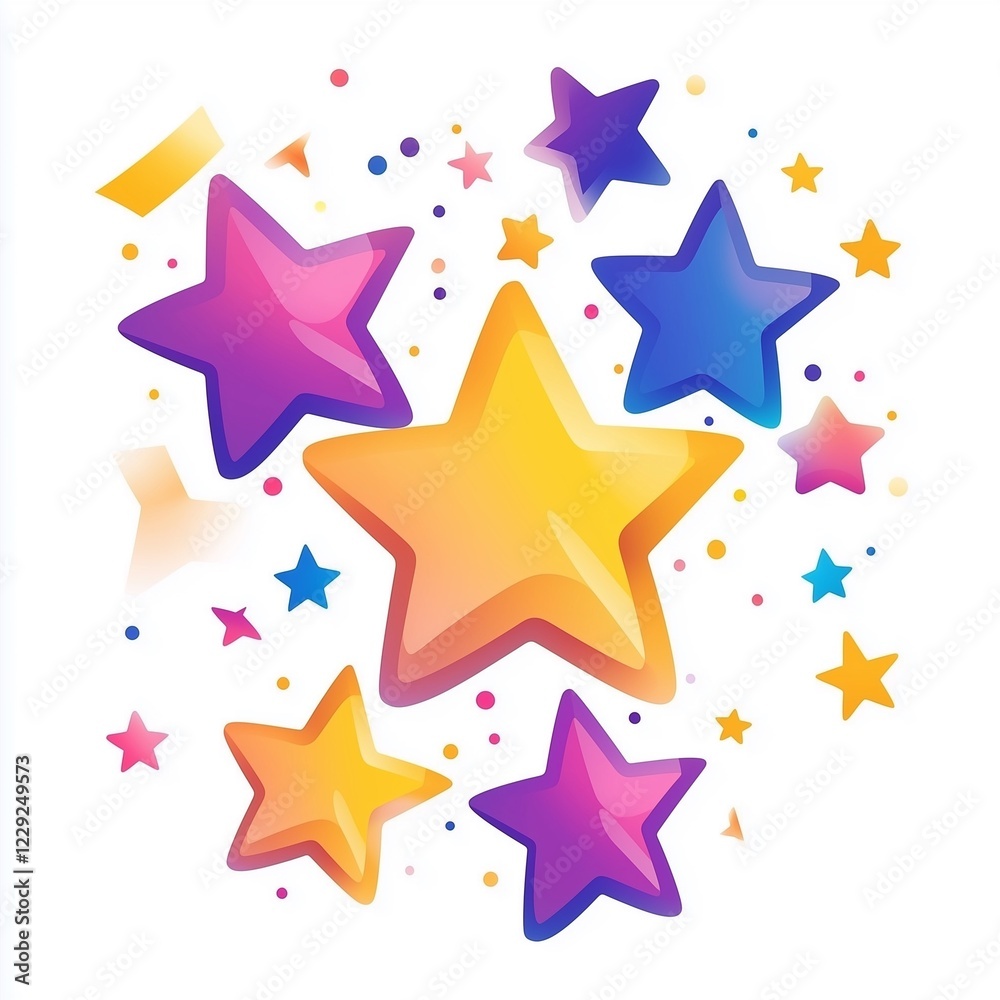 Vibrant vector of stars white background , png, vector art, vector, art, icon Vibrant vector of stars white background , png, vector art, vector, art, icon