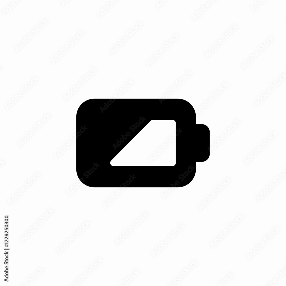 Battery charging power level icon vector sign
