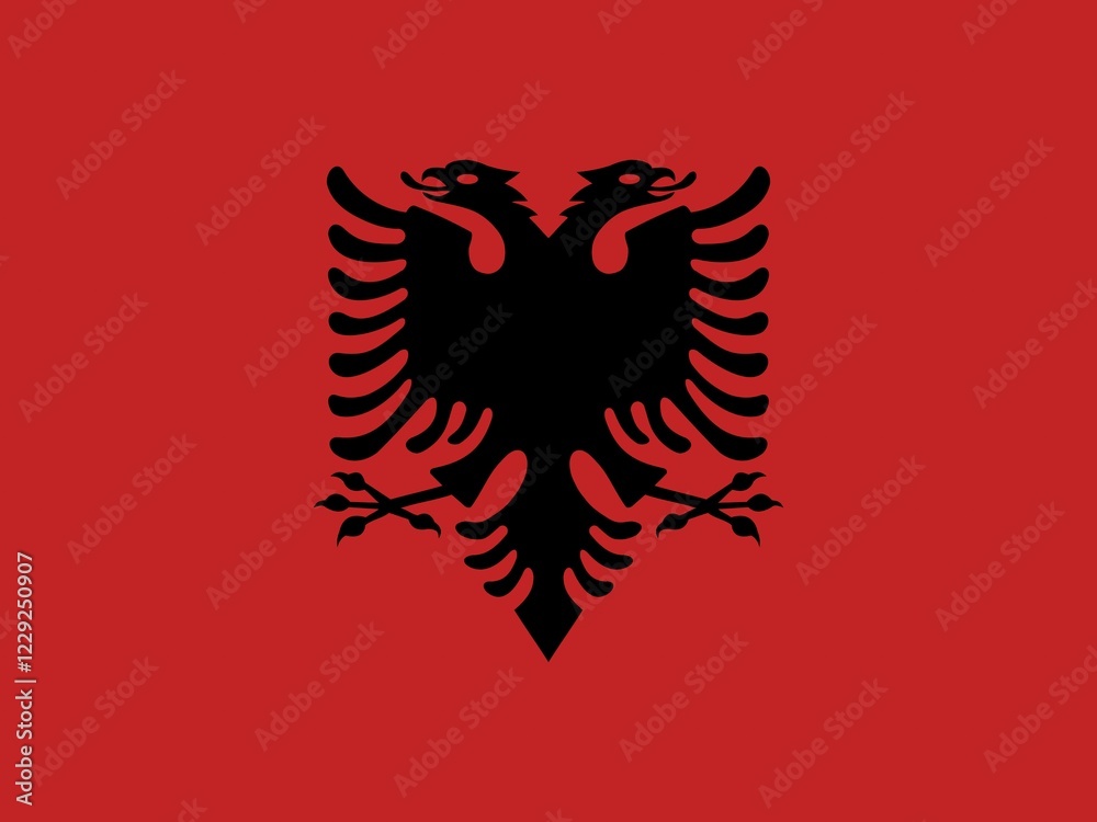 Obraz premium Official national flag of Albania