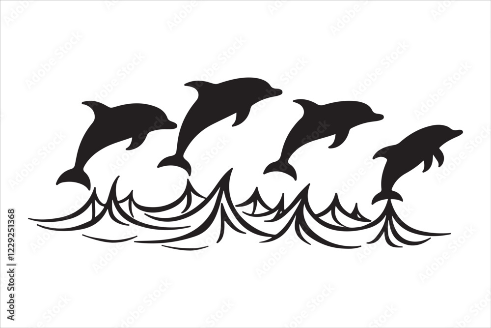 Fototapeta premium Majestic Dolphin Silhouette Mega 