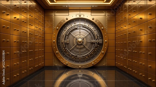Secured Wealth: Inside a Bank Vault Filled with Money and Gold