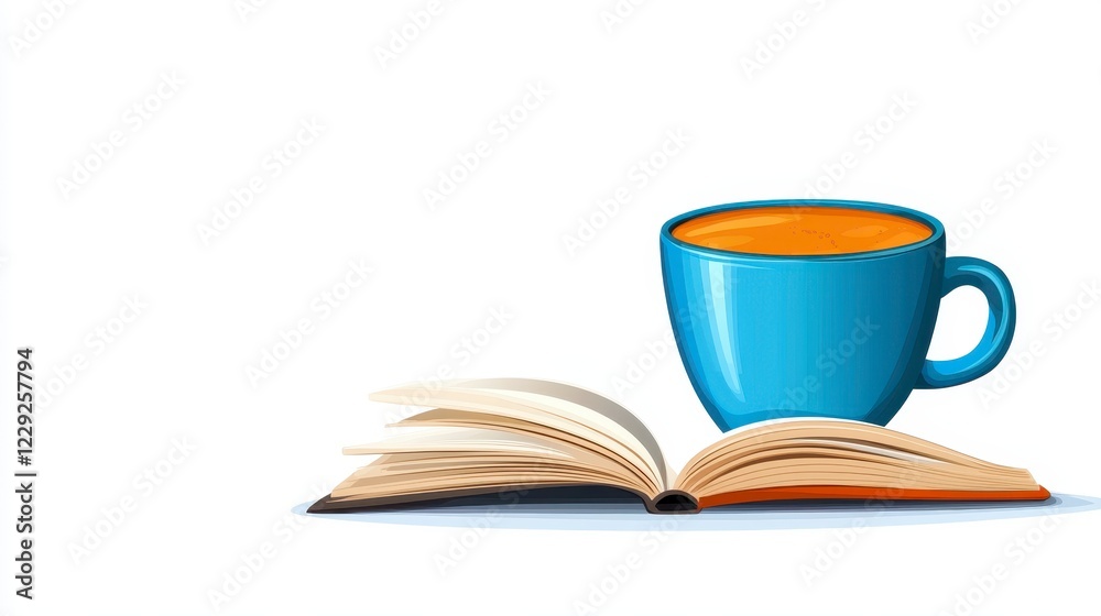 Pixel Art Book and Coffee Mug Still Life Pixel Art Book and Coffee Mug Still Life