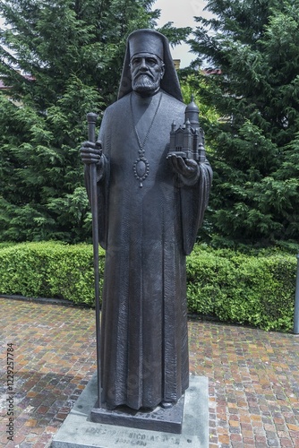 Sculpture by Nicolae Ivan, 1855-1936, Romanian priest, Cluj-Napoca, Transylvania, Romania, Europe