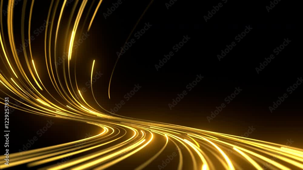 bright yellow abstract light art background loop