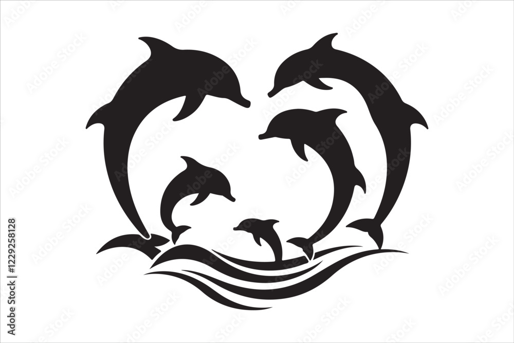 Naklejka premium Majestic Dolphin Silhouette Mega 